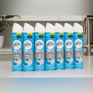 Lot Of 7 Glade Aqua Waves Air Freshener Spray 8 oz Each